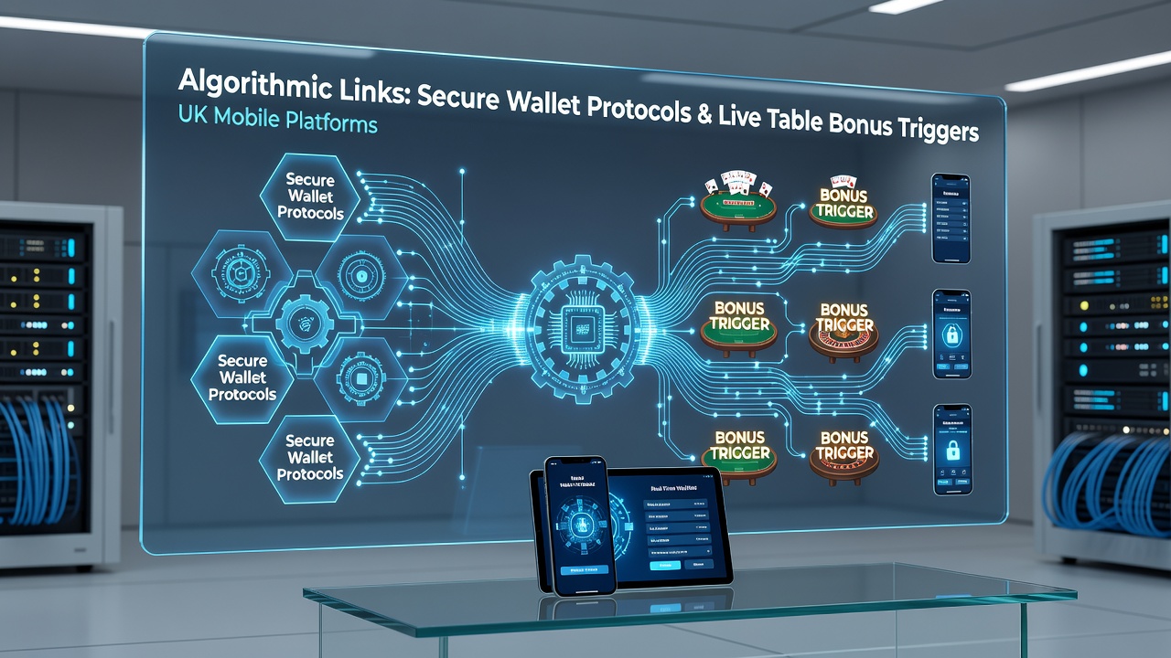 Mobile interface showing algorithmic connections between secure wallets and live dealer bonus activations