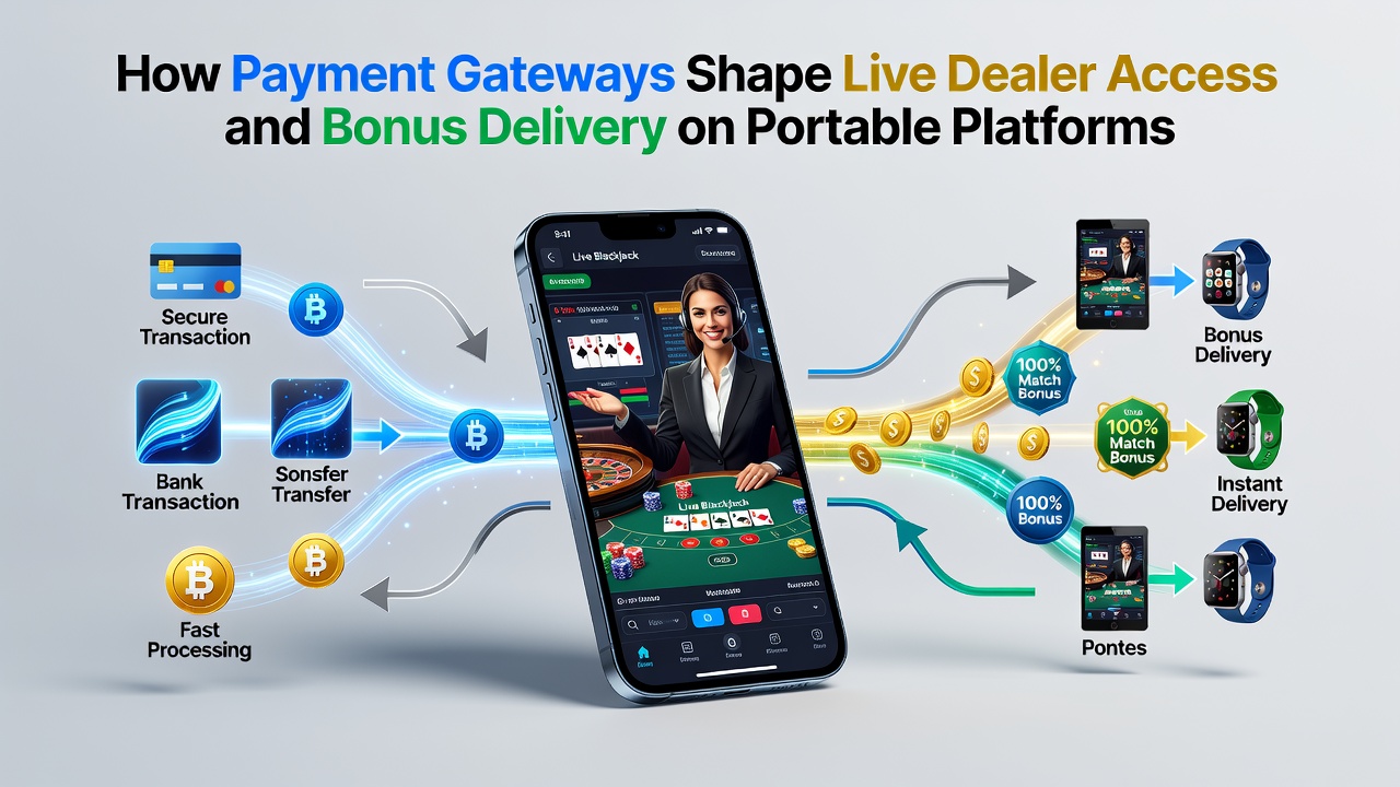 Mobile casino interface showing live dealer tables with payment gateway integration for instant deposits and bonus claims