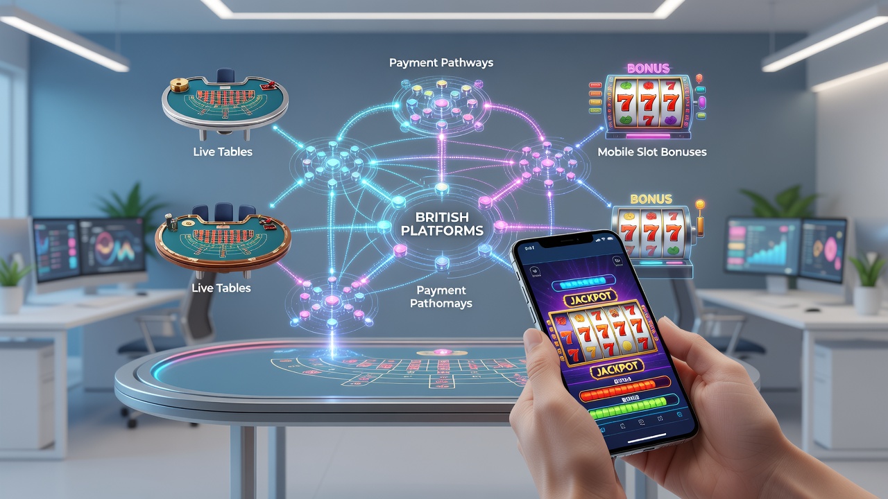 Mobile interfaces displaying linked bonuses from live table activity on British gaming sites