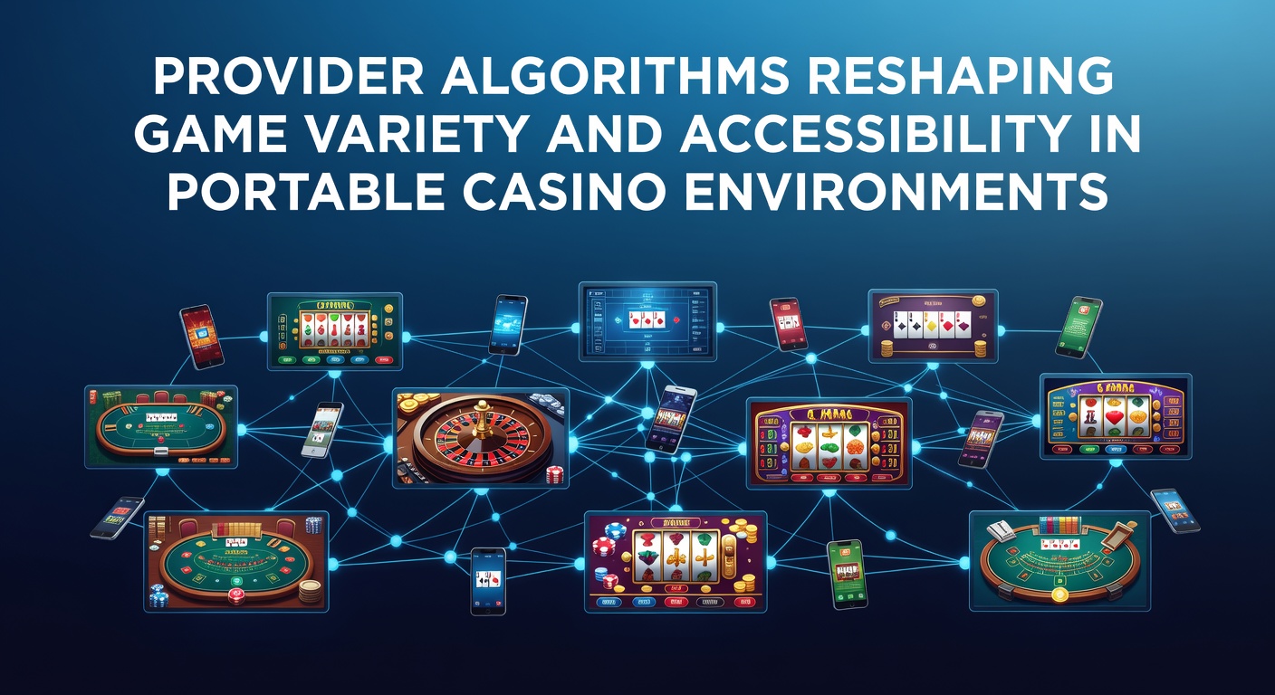 Visualization of provider algorithms adapting game variety and accessibility features within portable casino interfaces