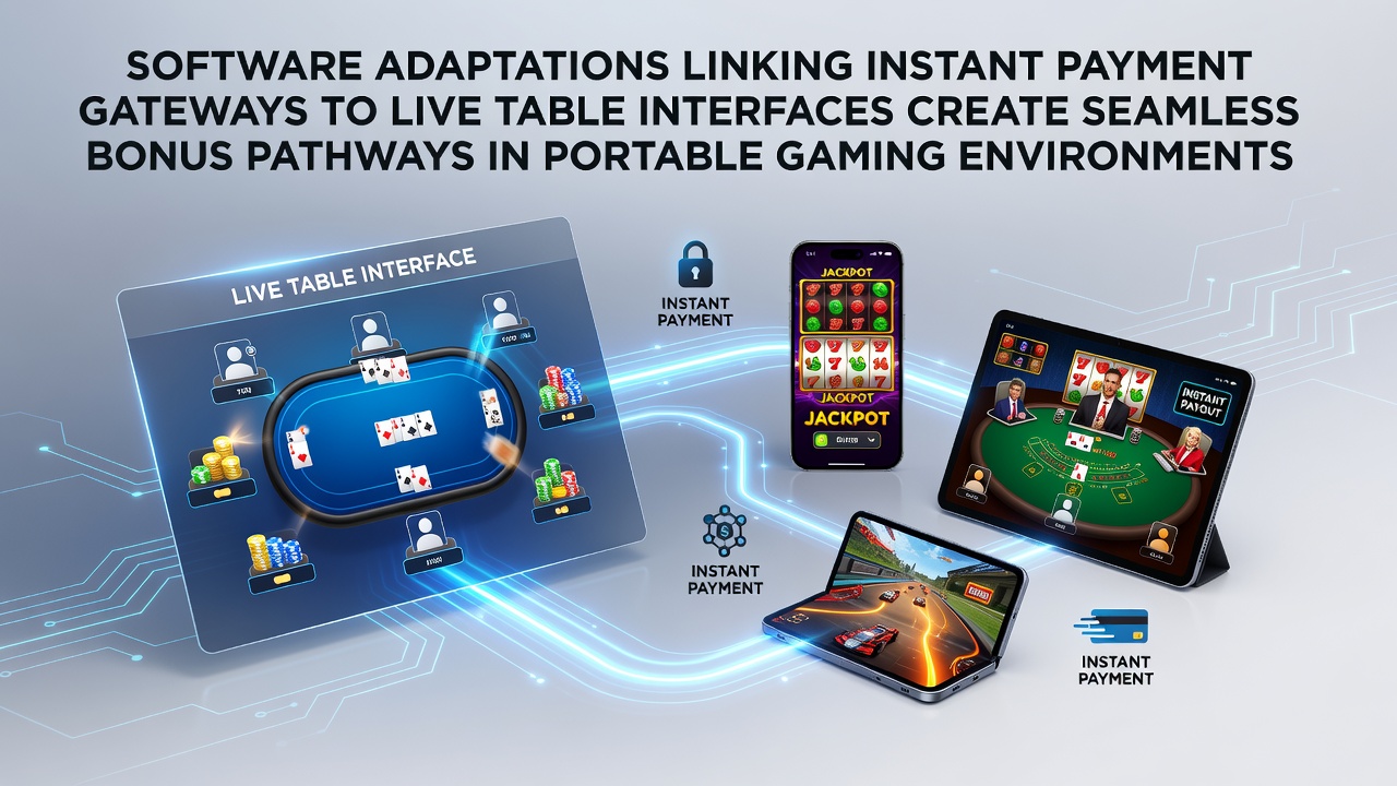 Software integration diagram showing payment gateways connected to live table interfaces in mobile casino environments
