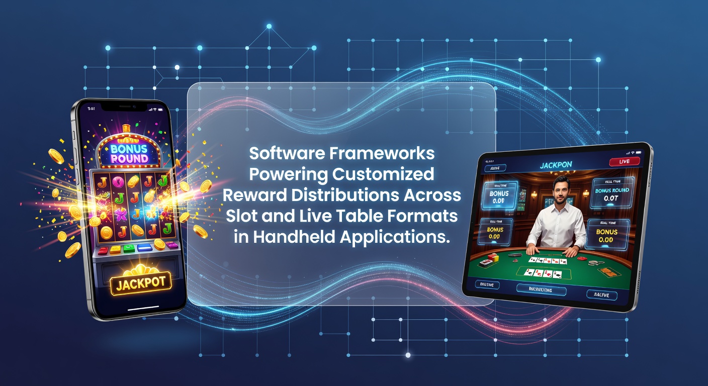 Mobile app interface displaying customized reward distributions for slot and live table games