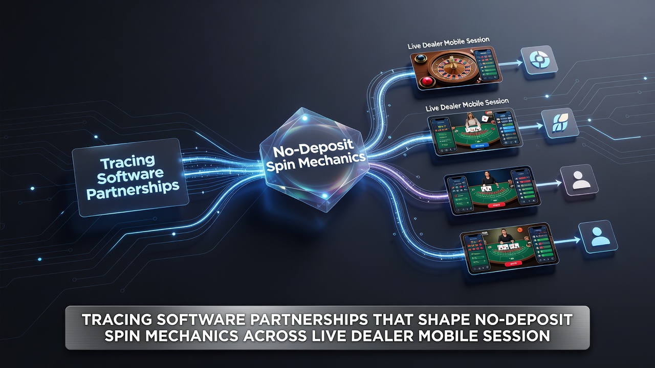 Mobile device screens showing live dealer tables paired with no-deposit spin indicators